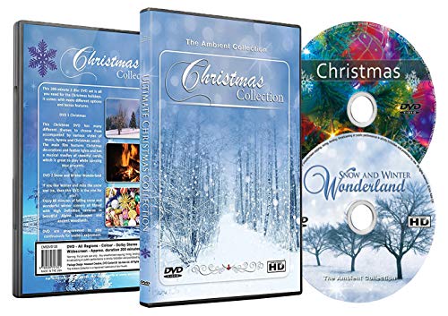 DVD Collection De Noël avec Vidéos de Chutes de Neige Lumières de Noël et Cheminées