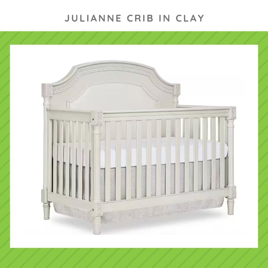 Image of Toddler Bed Safety Guard Rail for Evolur Baby Convertible Cribs - Solid Wood Rail for Convertible Crib to Toddler Bed Conversion - Safety Bed Rail for Children (Clay, Model 847)