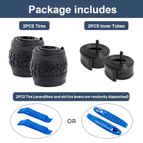 YUNSCM 2-PCS 24″ Bike Tires 24×1.75/47-507 and 24″ Bike