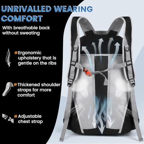 RAINSMORE Hiking Backpack 40L Lightweight Foldable Backpack for Men Women Waterproof Camping Rucksack Daypack for Climbing Walking Cycling Sports Outdoor - Image 5