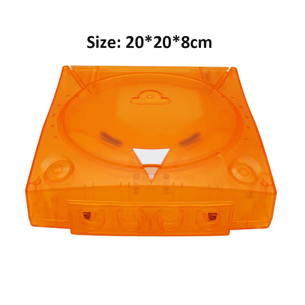 Custodia protettiva di ricambio per Dreamcast DC, in plastica traslucida, per console di gioco Dreamcast DC Retro Vdeo (arancione trasparente)
