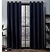 Produktbild Exclusive Home Curtains Vorhänge aus Satinstoff mit Oxford-Textur, Thermisch, mit Ösenöffnungen Oben, für Fenster, abdunkelnd, Polyester, Navy, 52x96