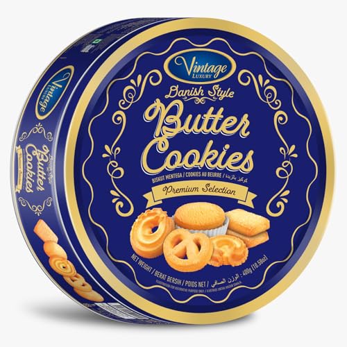 Vintage Luxury Danish Style Butter Cookies Premium Selection • Blue Tin Gift Box, 14.11 oz ℮ 400 g (B0DGF3CBST) Amazon Price History, Amazon Price Tracker