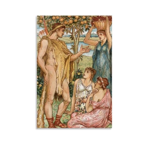 Art mural préraphaélite Walter Crane Hercule et les Nymphes scène classique 1893 50x75cm