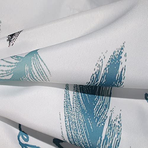 GONOVE Shower Curtain for Bathroom 240 x 200cm Mildew Resistant Waterproof Thicken Polyester Fabric Feathers Shower Curtain Liner Long Washable Bath Curtain with Hooks - Image 3