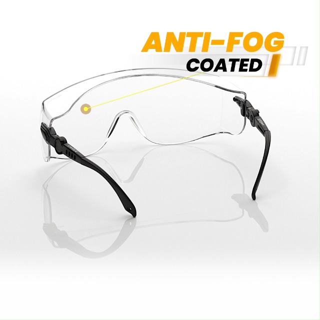 3 X VoltX 'OVERSPECS' Occhiali Di Sicurezza Per Uso Industriale Dotati Di Certificazione CE EN166F (lenti Trasparenti) Aste Regolabili Singolarmente