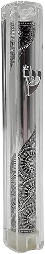 Miniatura 5 de TALISMAN4U Funda transparente impermeable para mezuzah con pergamino adorno plateado hebreo espinilla clásica Israel Judaica puerta mezuza 5 pulgadas