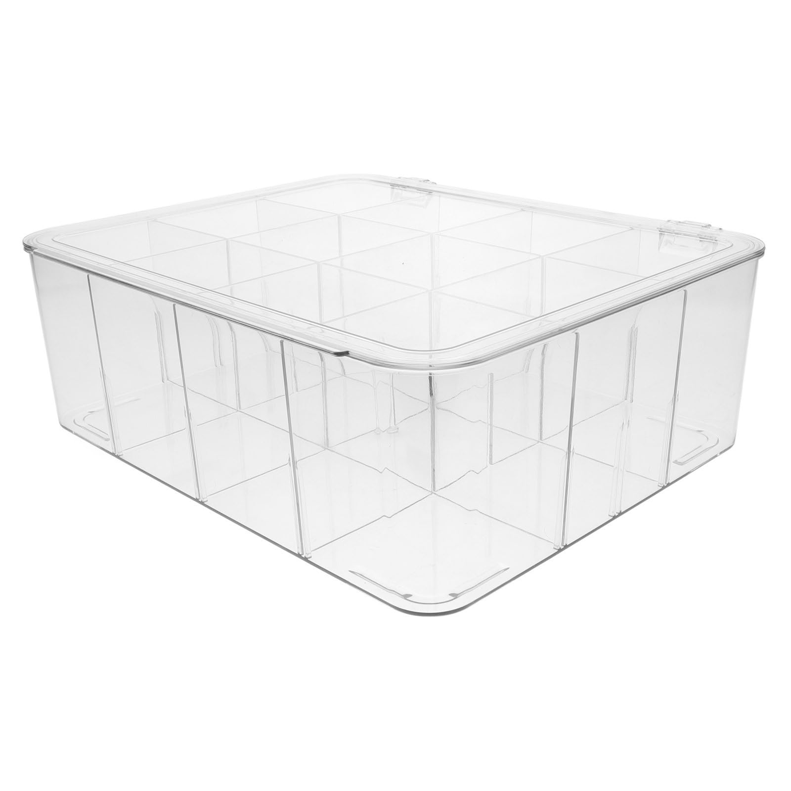 Caja de Tarjetas Transparente de Plástico Organizador de Tarjetas de Escritorio con Compartimentos Diseño Profesional y Elegante