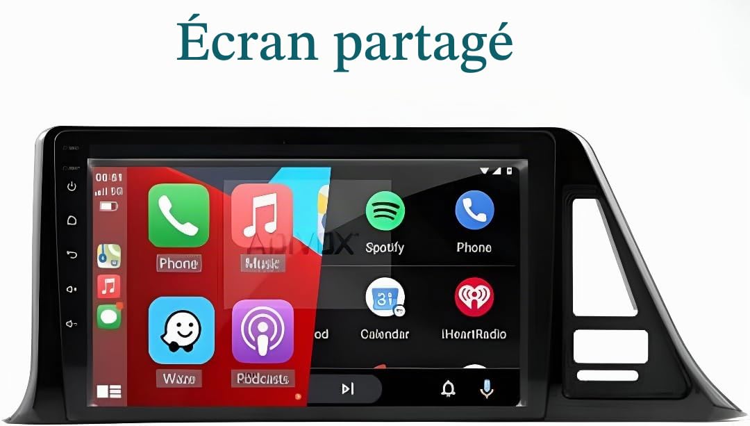 Autoradio Android 14 - Toyota C-HR 2016-2022 HD Apple CarPlay et Android Auto - Écran Carplay à écran Tactile de 9 Pouces, système d'autoradio multimédia 2/32 8 cœurs | Wi-FI, Bluetooth, Dab