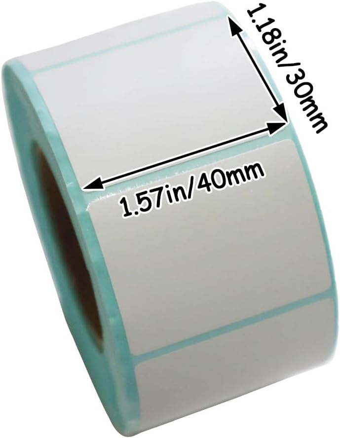 INTBUYING 20-Roll Thermal Price Label Bundle1.57x1.18 Inch (40x30mm) Heat-Sensitive Stickers for Pricing Scales, 800 Sheets/Roll, 16,000 Sheets Total, Compatible with Thermal Price Label Printers