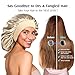YFONG 100% 22 Momme Mulberry Silk Bonnet for Sleeping Women, Larger Double Layer Silk Hair Wrap for Curly Short Long Hair, Non-Slip Sleep Cap Turban with Elastic Tie Band for Hair Care, Champagne