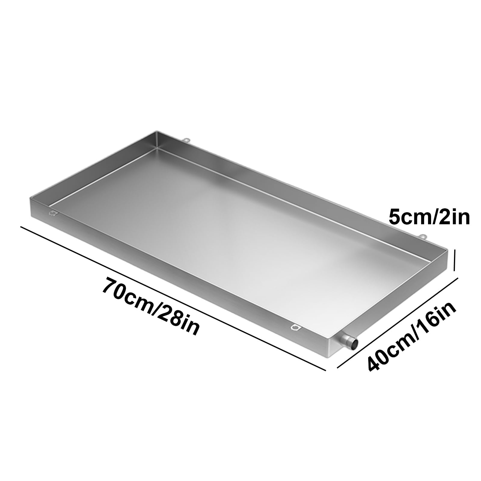 Auffangwanne für Klimaanlagen aus Edelstahl 304, Edelstahl Tablett, Ölauffangwanne aus Metall mit 5 cm Rand zur Vermeidung von Verschütten zum Schutz von Böden(40 * 70 * 5cm/16 * 28 * 2in)