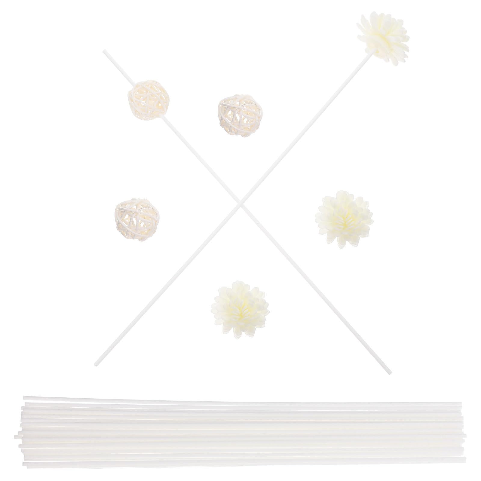 Diffuseur de parfum en rotin blanc et fibres floral pour l'aromathérapie maison