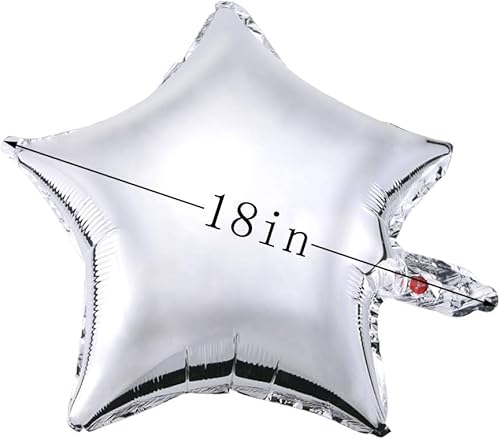 Miniatura 2 de 20 globos de papel de aluminio de estrella plateada de 18 pulgadas, globos metálicos reutilizables de Mylar para decoraciones de cumpleaños, bodas,