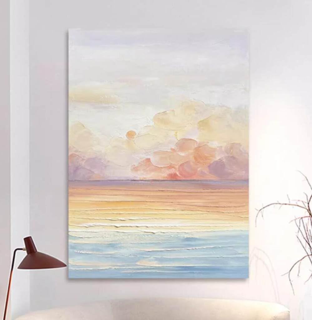 Peinture à l'huile moderne peinte à la main sur toile de fond minimaliste abstraite