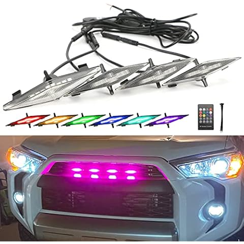 ROCCS RGB Raptor Lights for 4runner 2014-2024,LED Grill lights fit for 2014-2019 Toyota 4Runner TRD Pro, SR5,TRD Off-Road,Limited 2014-2024 TRD Pro Front Grille ONLY Cover