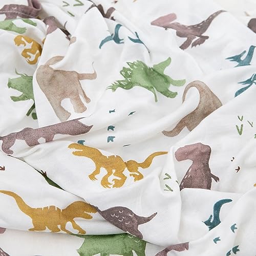 Image of Little Unicorn Premium Stretch Knit Swaddle Blanket | Super Soft with Optimal Stretch & Breathability for swaddling (Dino Pals)