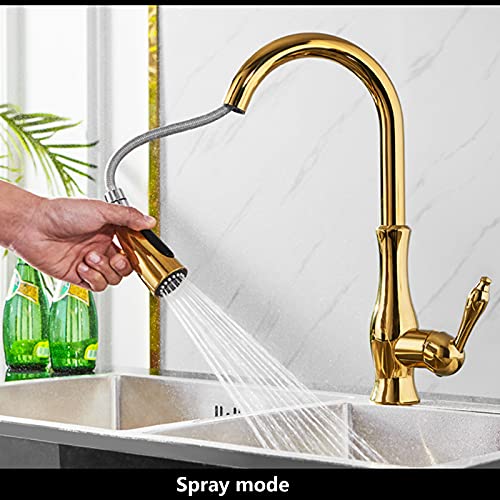 Grifo de cocina con ducha extraíble de doble función y caño alto comercial 3
