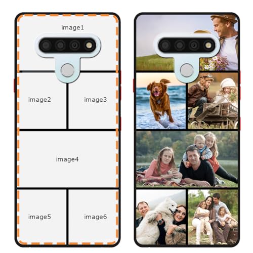 Klsify Custom Personalized Multiple Photos Collage Case for LG Stylo 6/LG K71 Customized Your Image Text Picture Logo Name Design Shockproof Protective Black 3D Matte Hard Phone Cover Shell