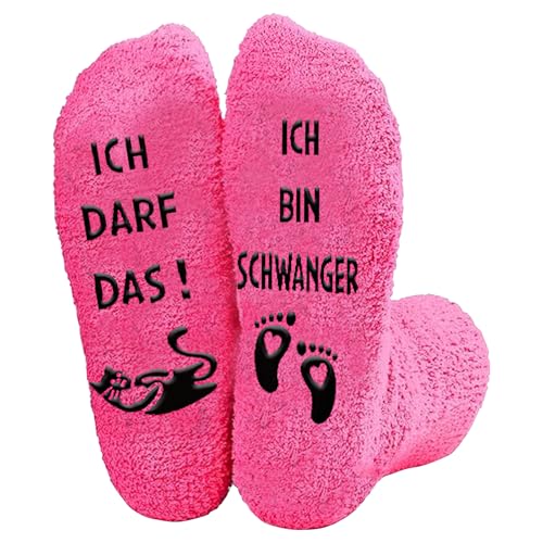 Schwangerschaft Geschenk,Geschenke für Schwangere,Geschenk für Schwangere Freundin,Geschenke für Werdende Mütter,Geschenkssocken,Warm Halten Geschenk für schwangere Frauen und Freundinnen (Rosenrot)
