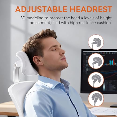 Image of BOLISS Ergonomic Drafting Chair High Back for Standing Desk-Grey | Tall Office Chair Double-Layer Seat Cushion, Adjustable Headrest & Lumbar Support, Flip-Up & Height Adjustable Arms