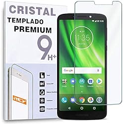 Cargador Motorola Moto G6 Play REY Protector de Pantalla para MOTOROLA MOTO G6 PLAY, Cristal Vidrio Templado Premium