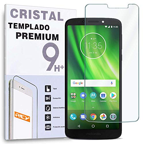REY Protector de Pantalla para Motorola Moto G6 Play, Cristal Vidrio Templado Premium