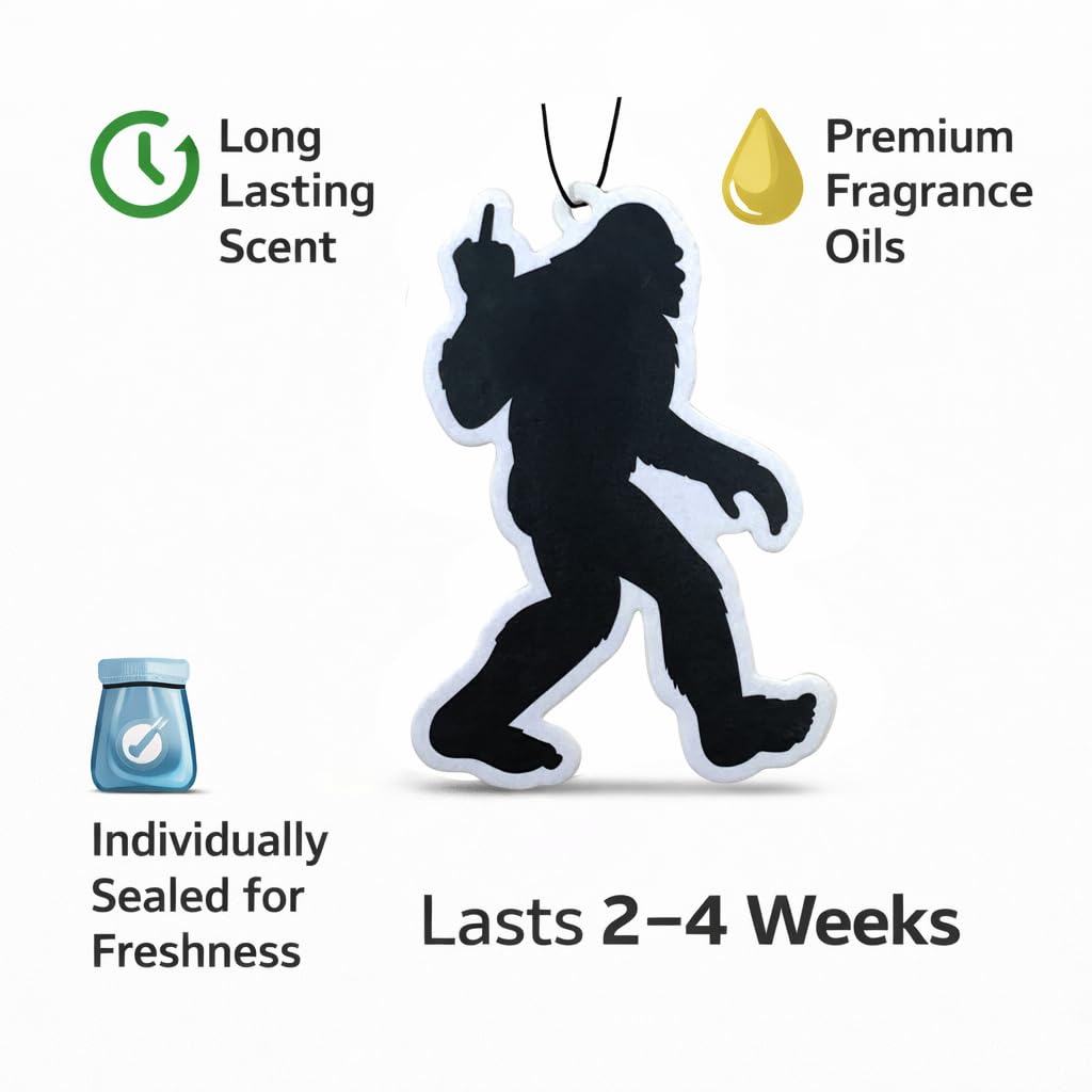Bigfoot - Ambientador de coche con aroma a colonia, mantiene tu coche con un olor fresco y acogedor, aroma de coche de larga duración, accesorios colgantes de coche para hombres y mujeres (paquete de