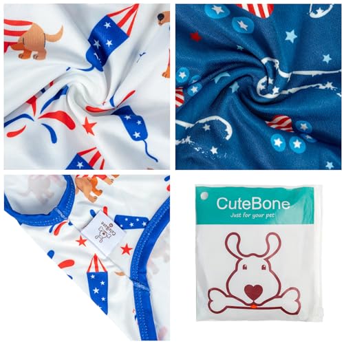 Image of CuteBone Dog Shirts 2-Pack Soft Pet Clothes Breathable Summer Vest for Small Puppy and Stretchy Cat Apparel