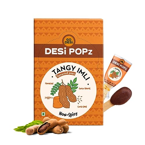 Image of GO DESi Popz - Tangy Imli Pop | For Kids | Tamarind & Jaggery Candy | Imli Candy | Lollipop | Digestive Candy | Indian Snacks | 50 Pieces | 400g Candy Packet