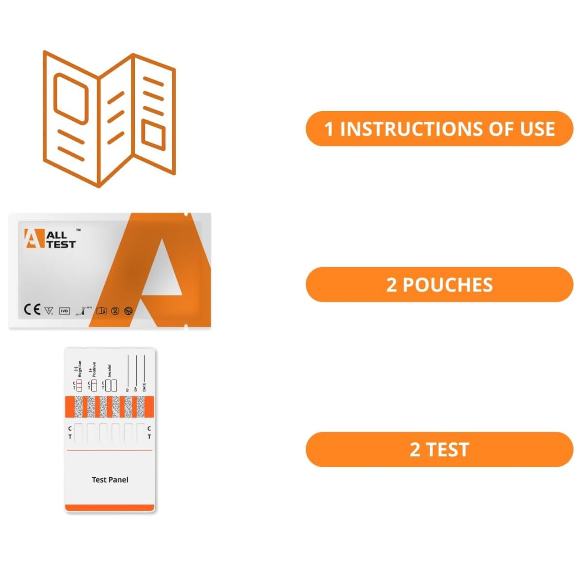 2x Test antidroga per superfici con rilevazione di 10 sostanze | Screen droga test superfici solide | Kit rapido 2 test completi, facile da usare in casa, scuole e aziende