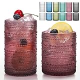Moretoes Colored Hobnail Drinking Glasses Set of...