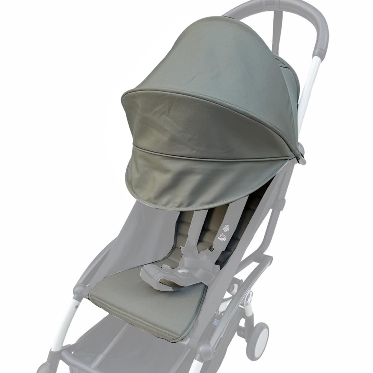 Stroller Replacement Set Compatible with Babyzen YOYO/YOYO+/ YOYO2/Stokke YOYO3, 6+ Color Pack, Thickened Seat Cushion and Extendable Canopy, Water-Repellent Breathable Fabric (Toffee)