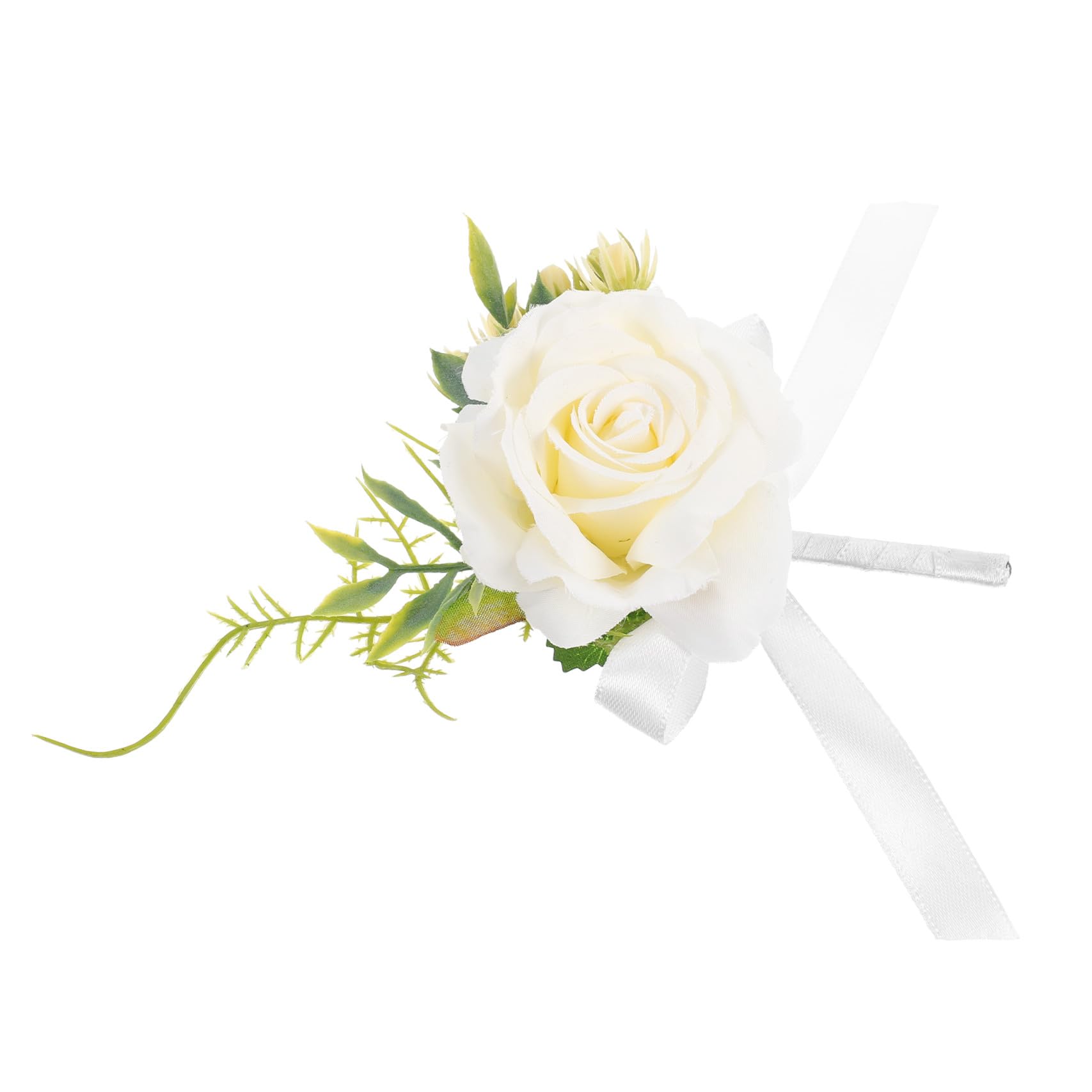 Boutonnière blanche en plastique Cabilock pour costume de mariage