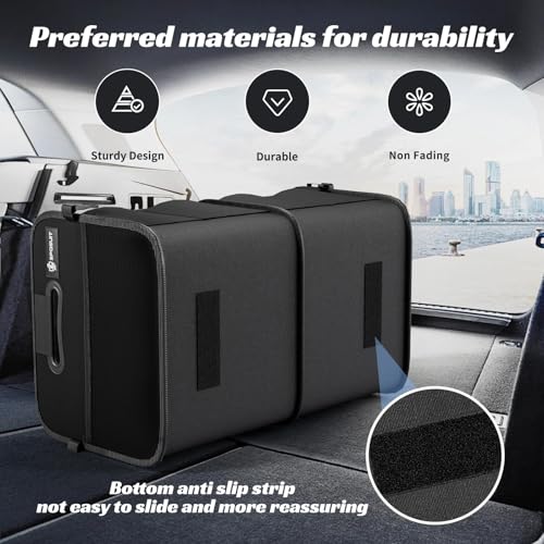 Image of Sposuit Trunk Organizer for Car - 80L Collapsible Sturdy Car Storage, Black