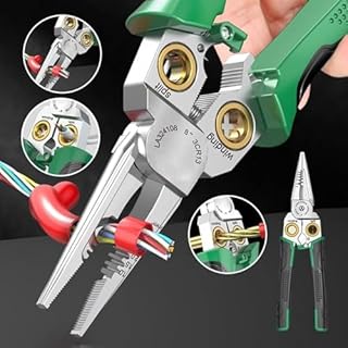 Wire Stripper, 8 in 1 Wire Stripper, Pinzas De Electricidad, Electric Pliers, Pro Multicraft Wire Stripping Tool, Electric Wire Stripping Tool for Cutting and Pulling (Green)