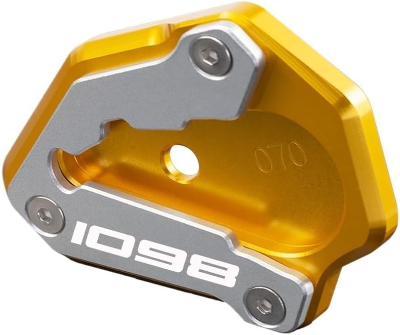 Motorcycle Foot Plate Pad for D&ucati 1098 1198 848evo 848 evo CNC Aluminum Motorcycle Kickstand Foot Side Stand Extension Pad Support Plate 2012 2013