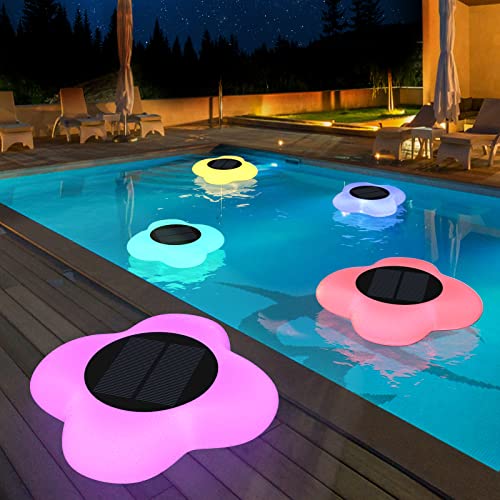 Blibly Floating Pool Lights Solar Powered, Solar Pool Lights That Float, Glow in The Dark Swimming Pool Light, Waterproof Light Up LED Pool Accessories 1PC