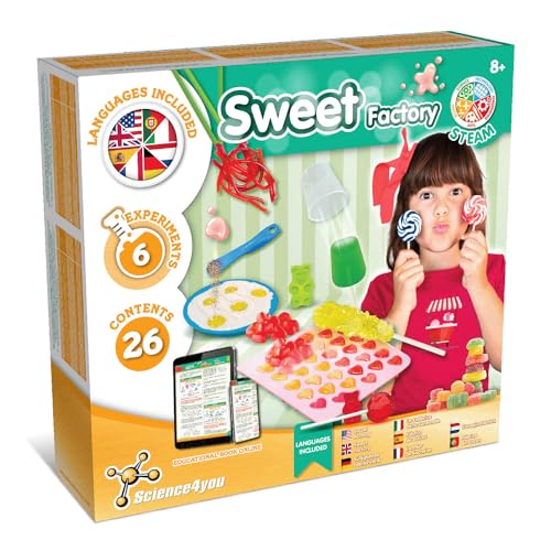 Science4you Süßigkeitenfabrik für Kinder - Machen Sie Ihre eigenen Süssigkeiten, Lutscher und vieles mehr, 26 Inhalt, Spiel und Spielzeug, Geschenk für 8+ jahre Junge und Mädchen