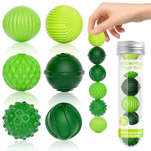 6Pcs Magnetic Fidget Balls, Silicone Magnetic Balls Fidget Toys Adults, Quiet Office Desk Toys with Textures, Attraction Stress Balls with Silicone Shell, Classroom Prizes, Easter Basket Stuffers