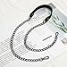 DIY 50cm-160cm Replacement Shoulder Crossbody Bag Strap Black PU Leather Handle with 9mm Gold Silver Gun Black Metal Chains (Color : Silver Size : 120cm) (Gun Black 130cm)