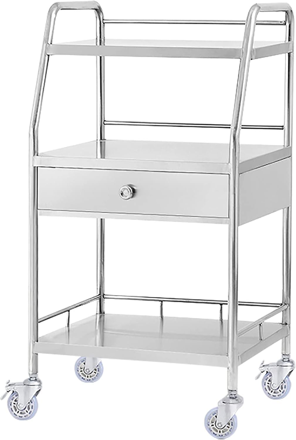Carrello di Utilità Medica Carrelli per Clinica per Auto per Assistenza Sanitaria in Acciaio Inossidabile Carrelli per Attrezzature di Laboratorio Medico Rotolamento Multifunzione