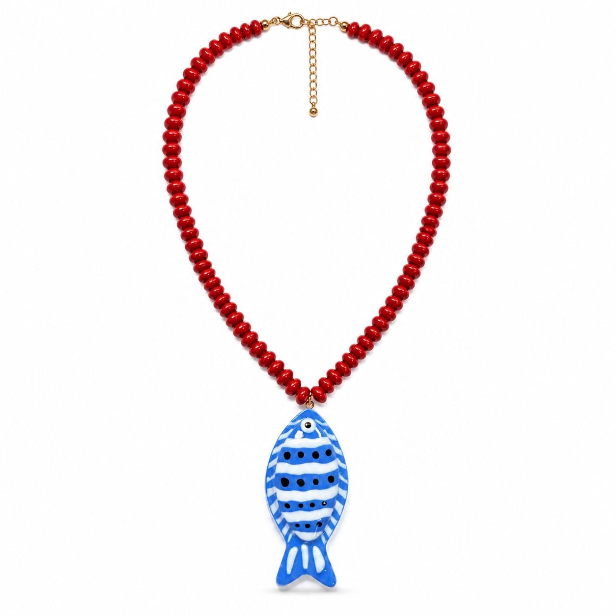 Collier poisson acrylique léger et résistant avec perles colorées de plage - 8