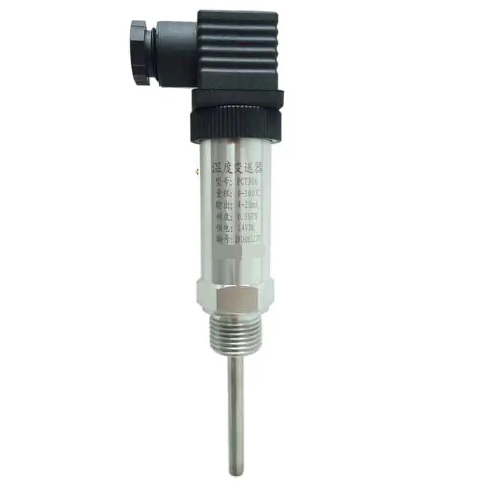 Transmisor de temperatura industrial 4-20 mA PCT300 con sonda de inmersión 100 mm