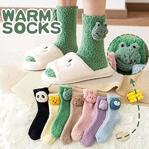 Lot De 3 Paires De Chaussettes Chaudes Pour Femme - Super Douces - Motif Animal Mignon, Style A 03 (4 Paires