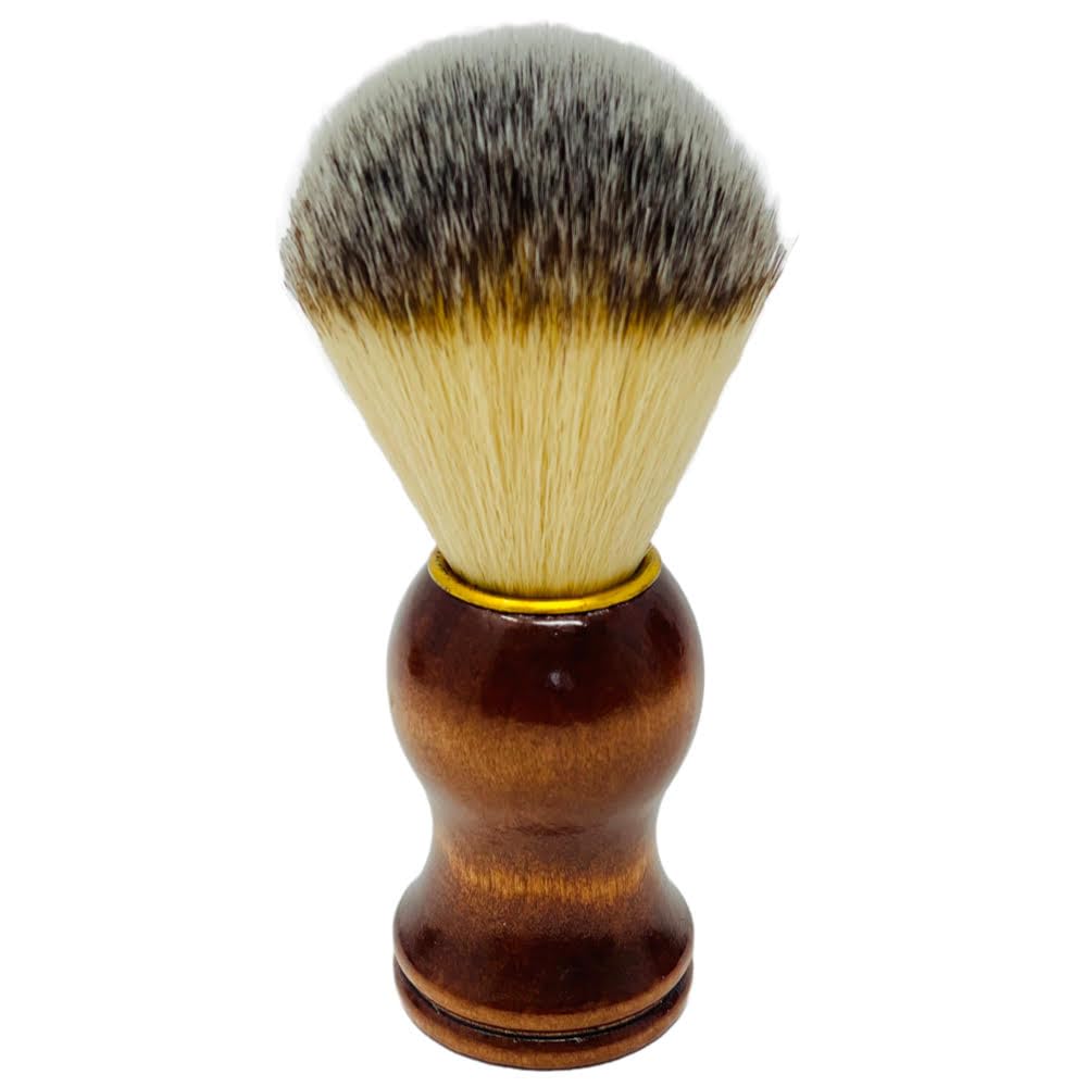 G.B.S Men's Shaving Brush 100% Synthetic Hair Beard Brush Wooden Handle Shaving Brush, Synthetic Bristles - Compliments Any Shaving Razor Fort Wet Shaving Pair with Shaving Soap Mug.