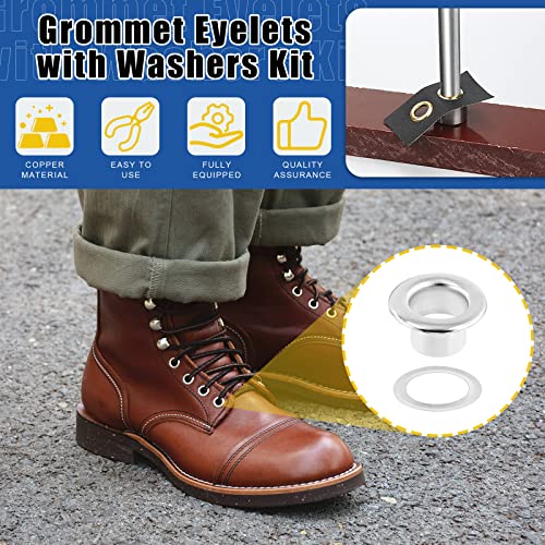 Glarks 242Pcs 4Mm Thickened Grommets Eyelets With Tool Sets, 240Pcs 4 Colors Grommets Eyelets With Washers And 2Pcs Installation Tools For Fabric, Canvas, Curtain, Clothing, Leather Repair #TOP2