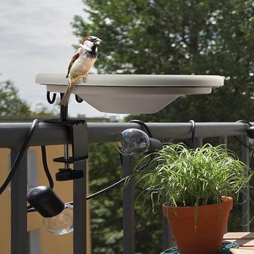 I Bain d' Oiseaux avec Support de Balcon I Abreuvoir Bassin Oiseaux Sauvages Exterieur à Suspendre – Image 4