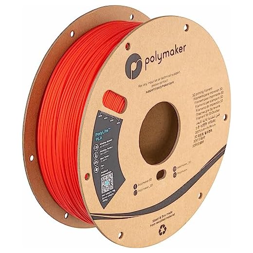 Polymaker PLA Filament, Red 3D Printing PLA Filament 1.75mm 1kg - PolyLite 3D Printer PLA Filament, Dimensional Accuracy +/- 0.03mm, Compatible with Most 3D Printer, Red
