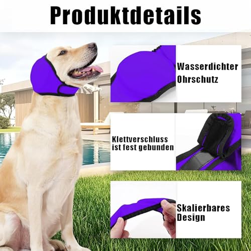 fufupaw Ohrenschutz Hund, Gehörschutz Hund, Lärmschutz, Umweltgeräusch reduzieren, Ohrbügel Hund, Reduzierung Flugzeug Feuerwerk, Reisen, Donner Auswirkungen auf Hunde (M, dunkelblau)